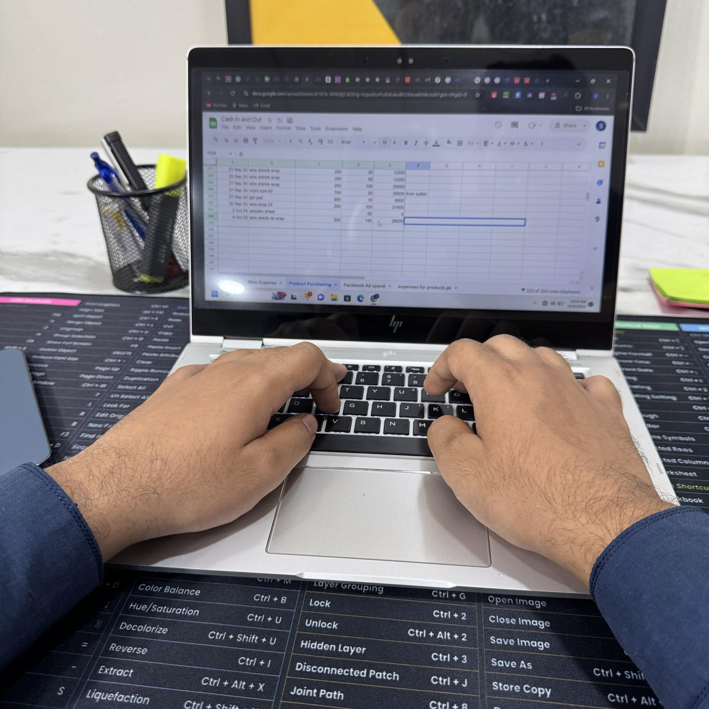 Anti-slip Keyboard Pad with Office And Adobe Software Shortcuts